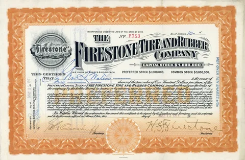 Акция Firestone Tire and Rubber Company, эксплуатировавшей Либерию