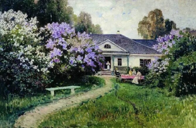 Александр Егорнов. Сирень. Холст, масло. 84 x 130. Одесский художественный музей