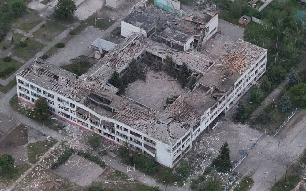 Бои за Волчанск. Вид на последствия с воздуха, источник – Телеграм-канал Colonelcassad