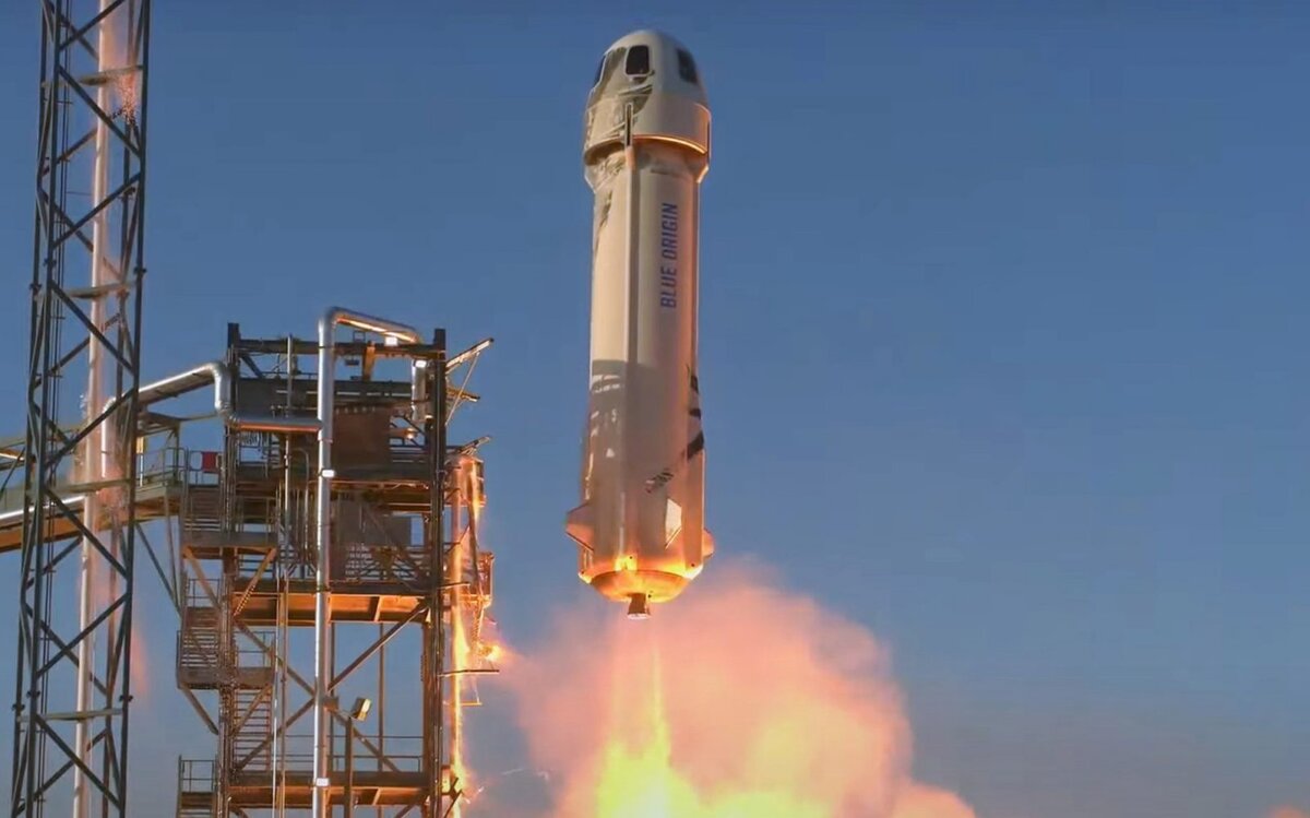 Запуск New Shepard, архивный снимок. Credit: Blue Origin. 