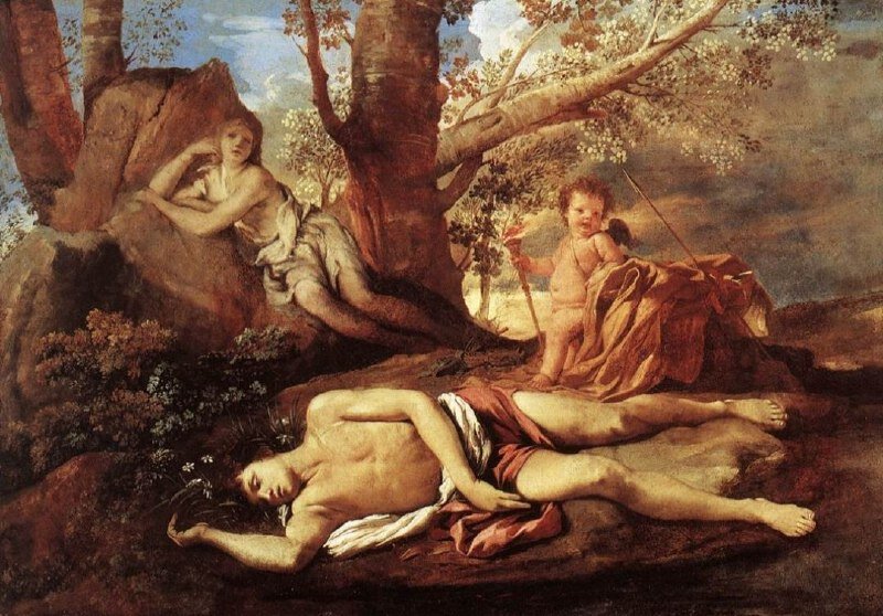 "Нарцисс и Эхо" Н. Пуссен 1630 год