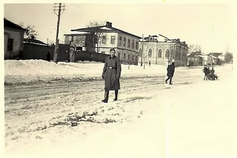 Дом Шашурина на немецком фото времен оккупации г. Белгорода, зима 1942 года. Фото из открытых источников.