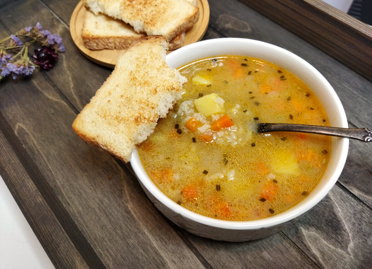 Суп с соленым рисом "Лавовая нога"