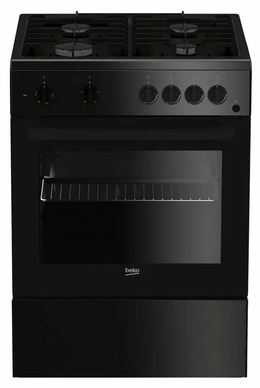 Газовая плита Beko FFSS62010GB, электрическая духовка, сталь, черный