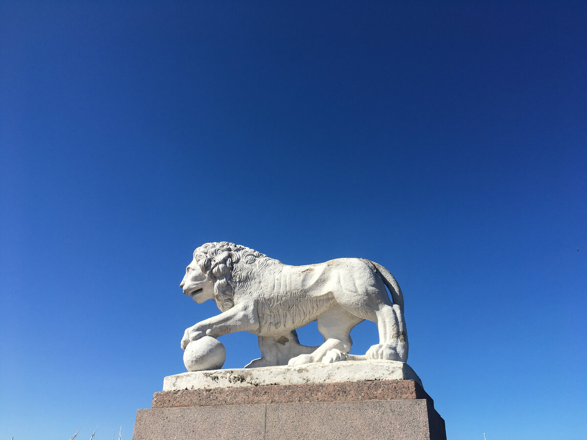 Лев стрелки Елагина острова