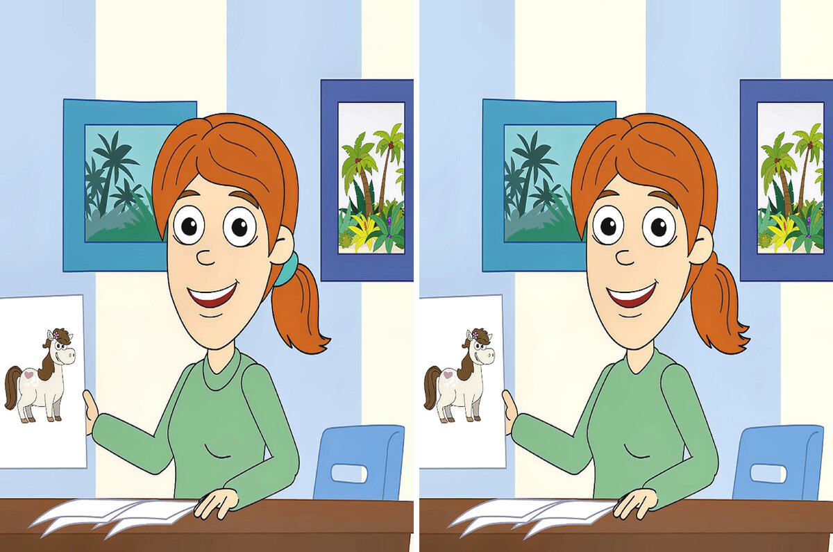 Картинки имеют 3 различия. Рассмотрите их. Задания на внимательность ...