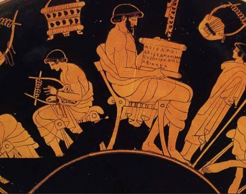 Обучение музыки в древнегреческой школе. Источник: wikipedia.org