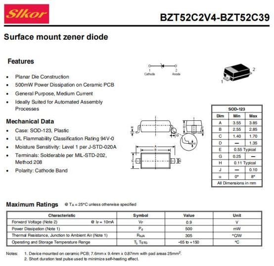  Introduction: The BZT52C18 is a popular Zener diode widely used in electronic circuits for voltage regulation and protection.-2