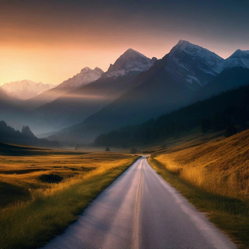 Дорога в горы (работа автора)