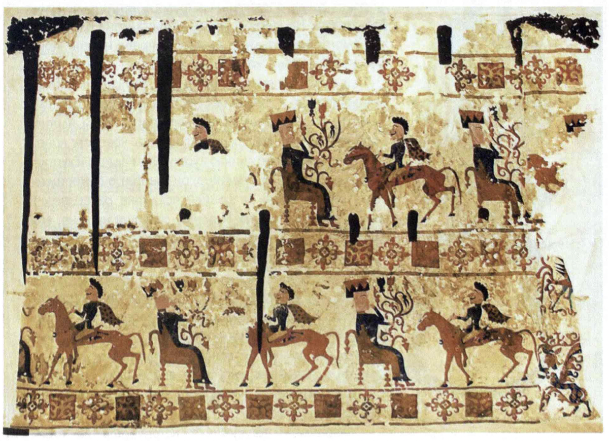 Большой войлочный ковер с богиней Умай. Горный Алтай. Государственный Эрмитаж (Ѵ-ІІІ вв. до н. э.). Источник: книга Маины Чебодаевой «Образ Богини Умай (Ымай) в изобразительном и декоративном искусстве Хакасии».