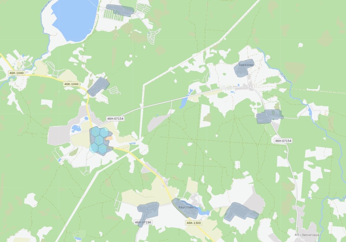 Пример свободных точек в поселках/деревнях