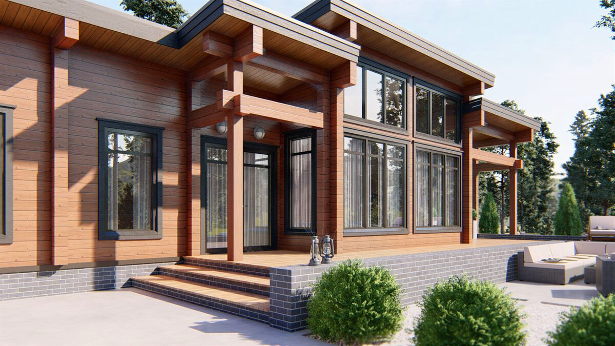 Дом из клееного бруса FORTIUM, архитектура и строительство АСК DOMOY