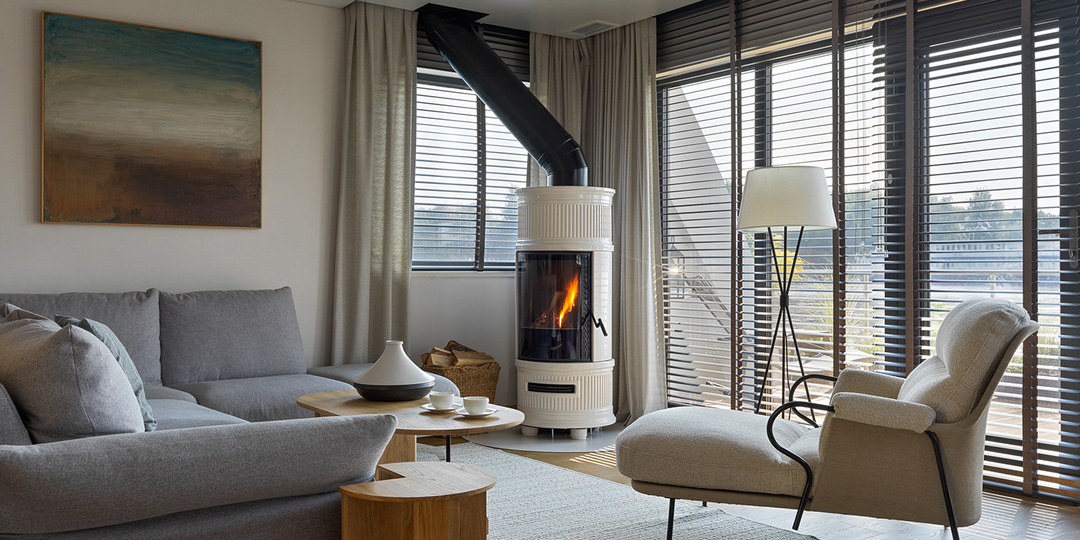 Керамическая печь Piazzetta E929 в интерьере.