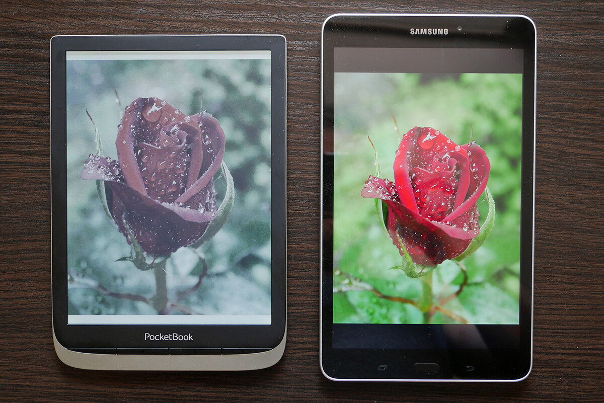 Изображение у планшетов ярче, но и цветная картинка на ридерах достаточна для массы задач