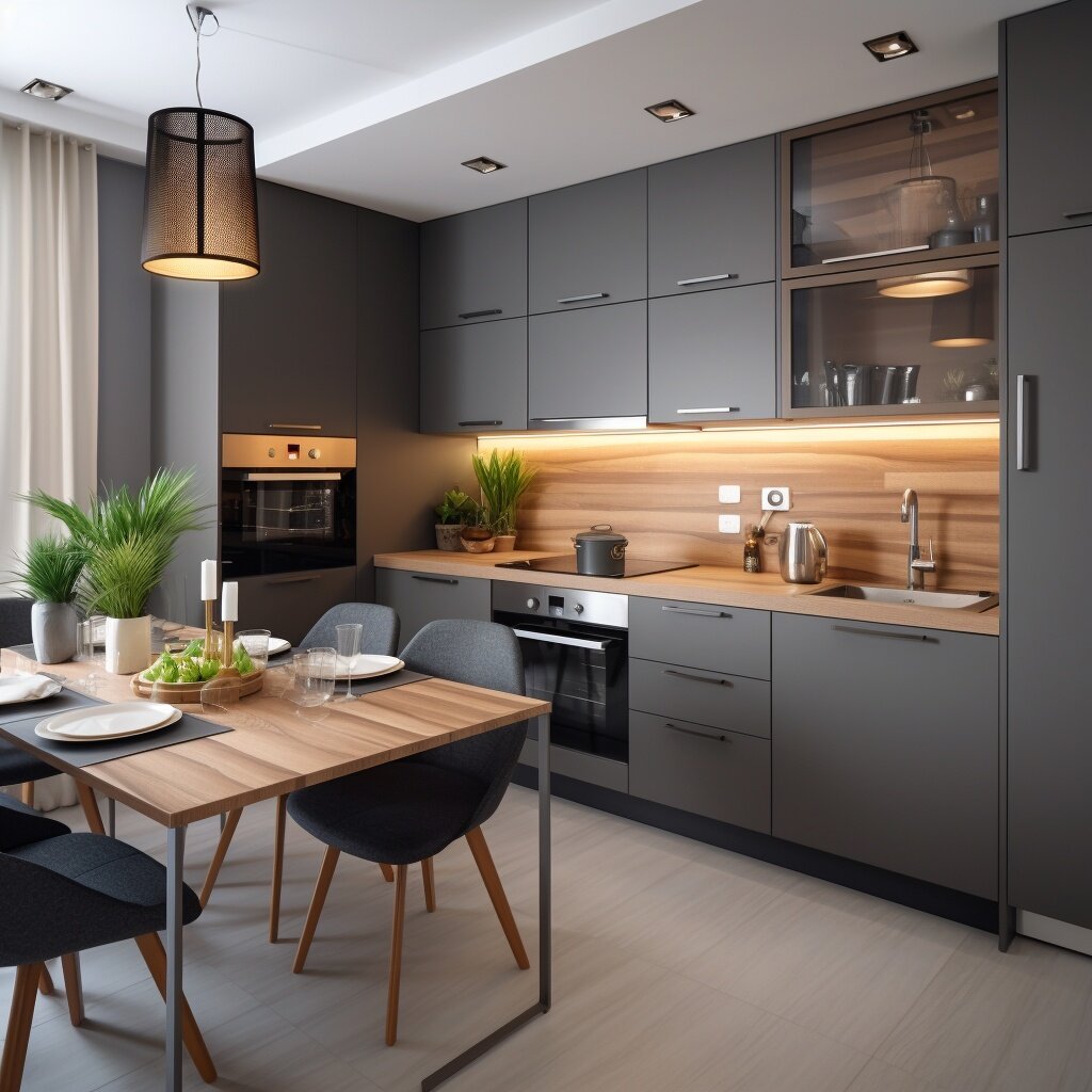 Современный стиль угловой кухни