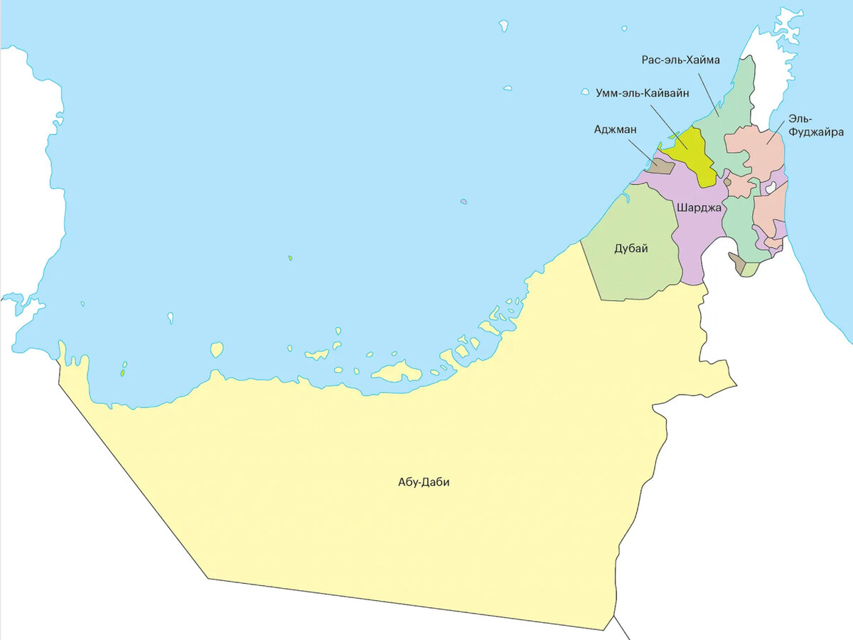 Карта ОАЭ