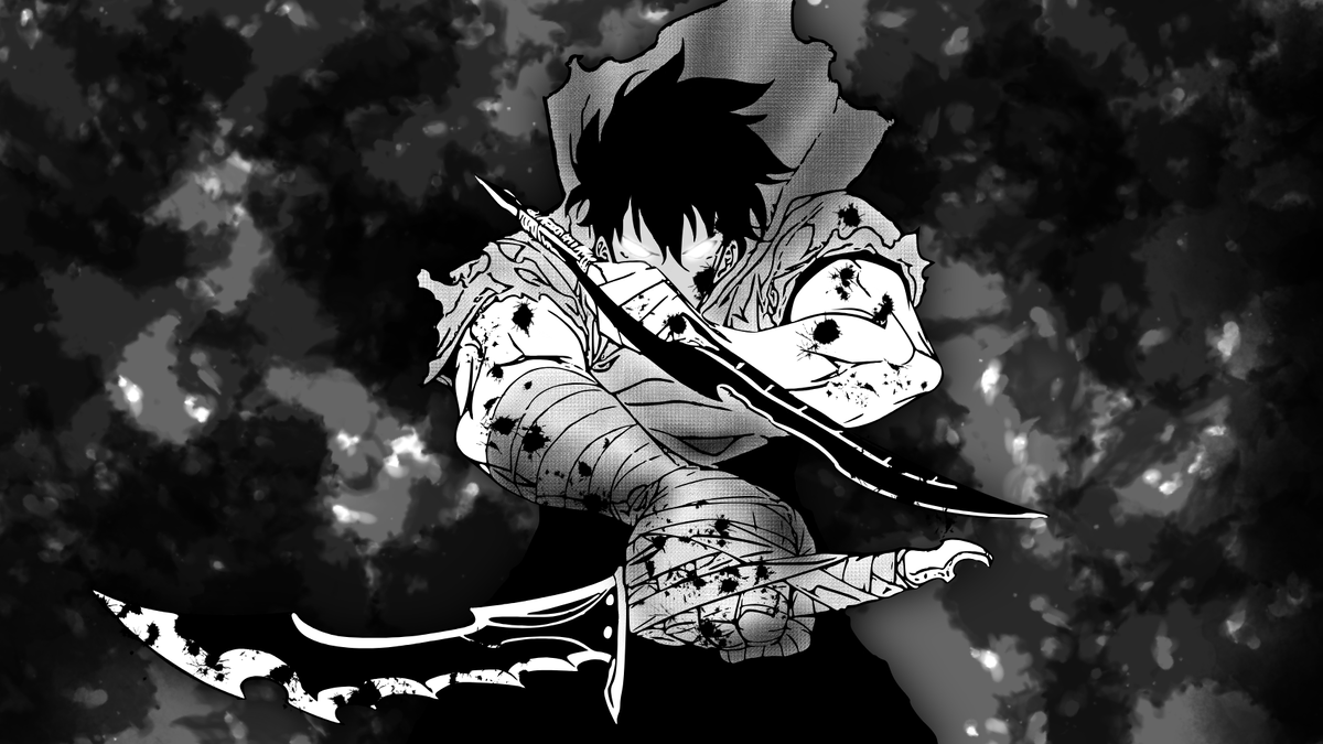 Solo Leveling в стиле чб манга