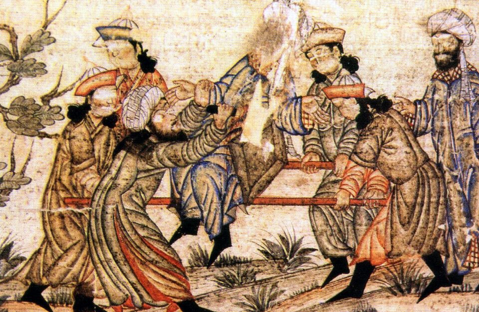    Убийство Низама аль-Мулька убийцей Хасана ибн Саббаха, 1092. Миниатюра во дворце Топкапы, Стамбул, Турция