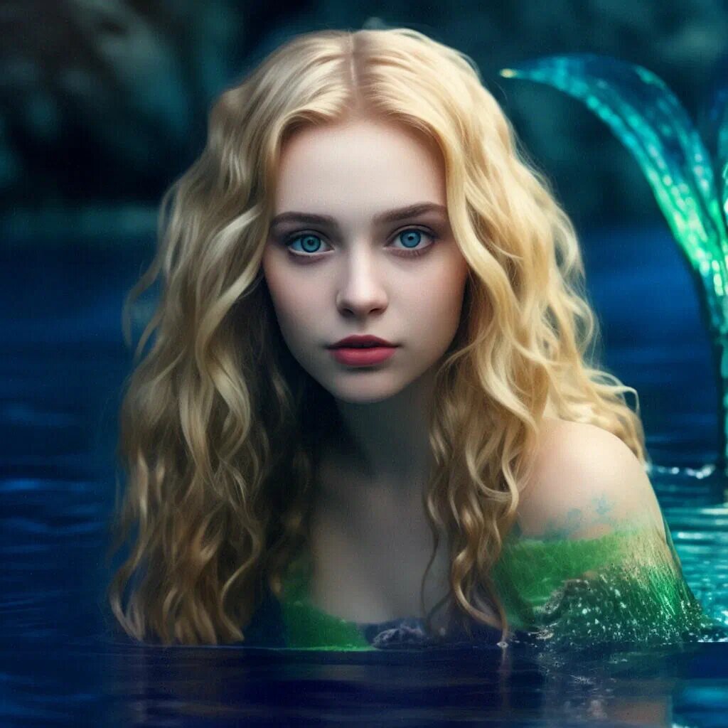 Этот портрет я сгенерировала в нейросети Яндекс. Перед Вами русалка Вета.