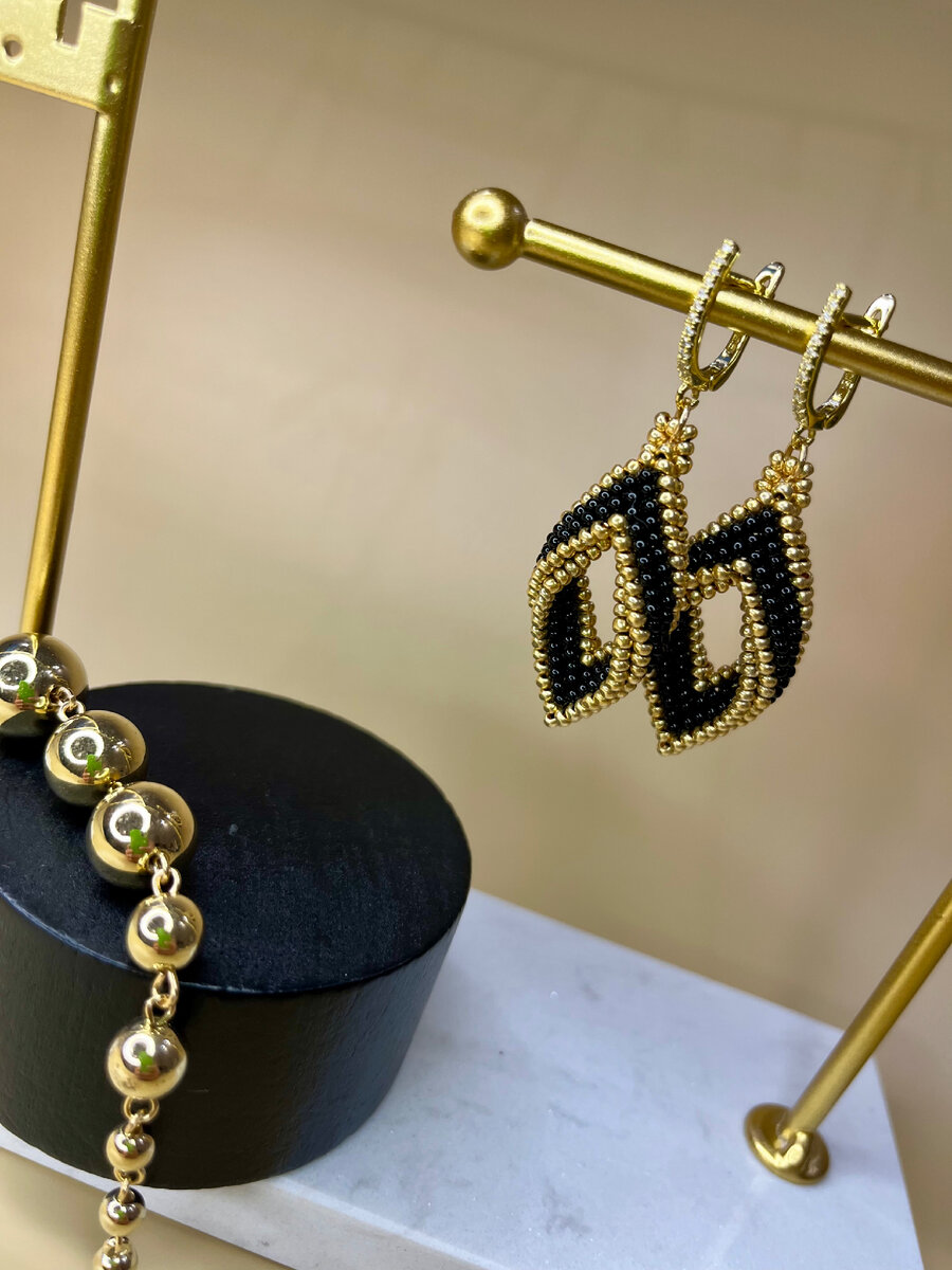 МАСТЕРСКАЯ IKIGAI - Серьги-Листики (Preciosa)