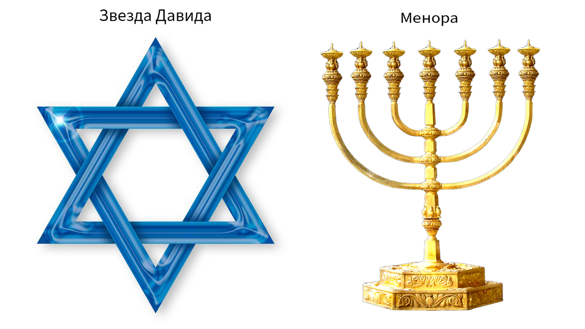Символы Иудаизма: звезда Давида и Менора