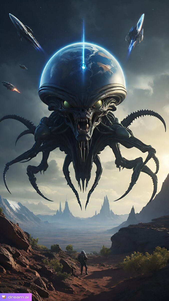 Инопланетяне атакуют Землю/изображение сгенерировано ИИ