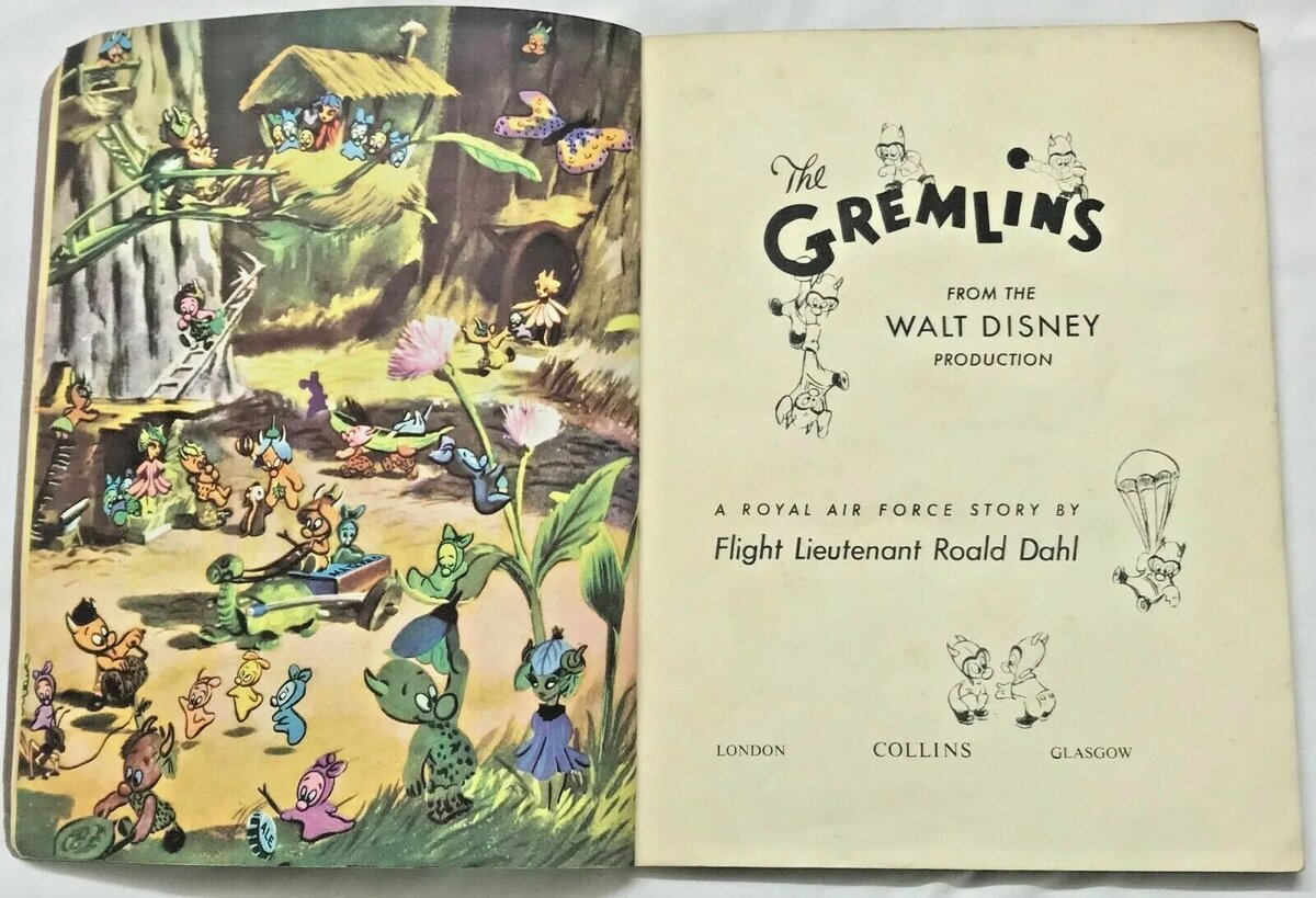Иллюстрация к книге Роальда Даля «Гремлины» 1942 г.
