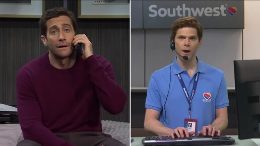 Descargar video: Отмена перелета с Джейком Джилленхолом. Шоу Saturday Night Live на русском