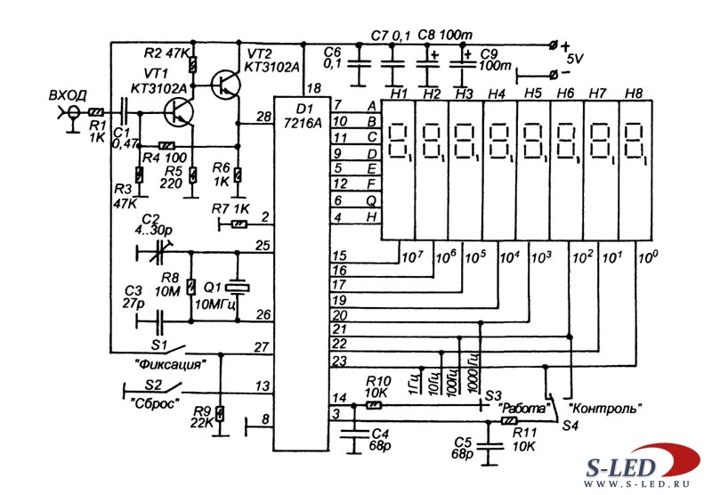 Частотомер 1 Гц - 10 МГц на микроконтроллере AVR - ATtiny