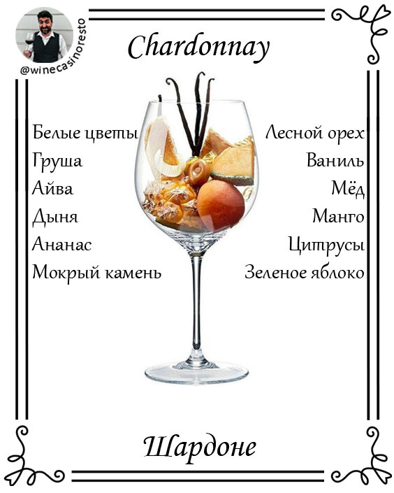________________АВЭ_______________  (Азбука Винного Энтузиаста)
Добрый день, винные друзья!
Сегодня отмечается международный день сорта Шардоне, так почему бы не вспомнить несколько фактов о сорте, проделавшем путь из зарослей чертополоха в винные бутики всего мира?!

Своё название он позаимствовал у бургундской деревни Шардоне (по-французски chardon — чертополох). Первые саженцы в местечке Шабли были посажены в XII в. Через 7 веков виноградники Шабли, на которых рос Шардоне, занимали уже 40000 га. Анализ ДНК, проведённый Калифорнийским университетом, показал, что сорт получился благодаря естественному скрещиванию Пино Нуар и Гуэ Блан (исчезнувший сорт), который ученые прозвали - "казанова".

Считается, что топовое Шардоне родом из Бургундии: Кот Шалонез, Маконе и Шабли. Они аристократичны и сложны, имеют тонкий букет, близкий к совершенству.
4 категории виноградников Шабли:
Пти Шабли (Petit Chablis)
Шабли (Chablis)
Премьер Крю (Premier Cru)
Гран Крю (Grand Cru)

Еще в 1970-х Шардоне выращивали в основном в родной Бургундии и Шампани. Площади виноградников в Калифорнии и Австралии были крошечными. Однако, в 1980-е с развитием винодельческой отрасли в странах Нового Света, мир настиг "бум Шардоне": каждый уважающий себя винодел захотел сделать у себя на родине Шардоне в бургундском стиле. 
Сегодня он занимает II место в мире по посадкам среди белых технических сортов и вскоре, вероятно, обгонит Айрен, испанскую «рабочую лошадку», который используется не только для производства вина, но также бренди и уксуса. В США Шардоне, вообще, лидирует среди всех технических сортов, а в Австралии уступает только Ширазу и Каберне совиньону.