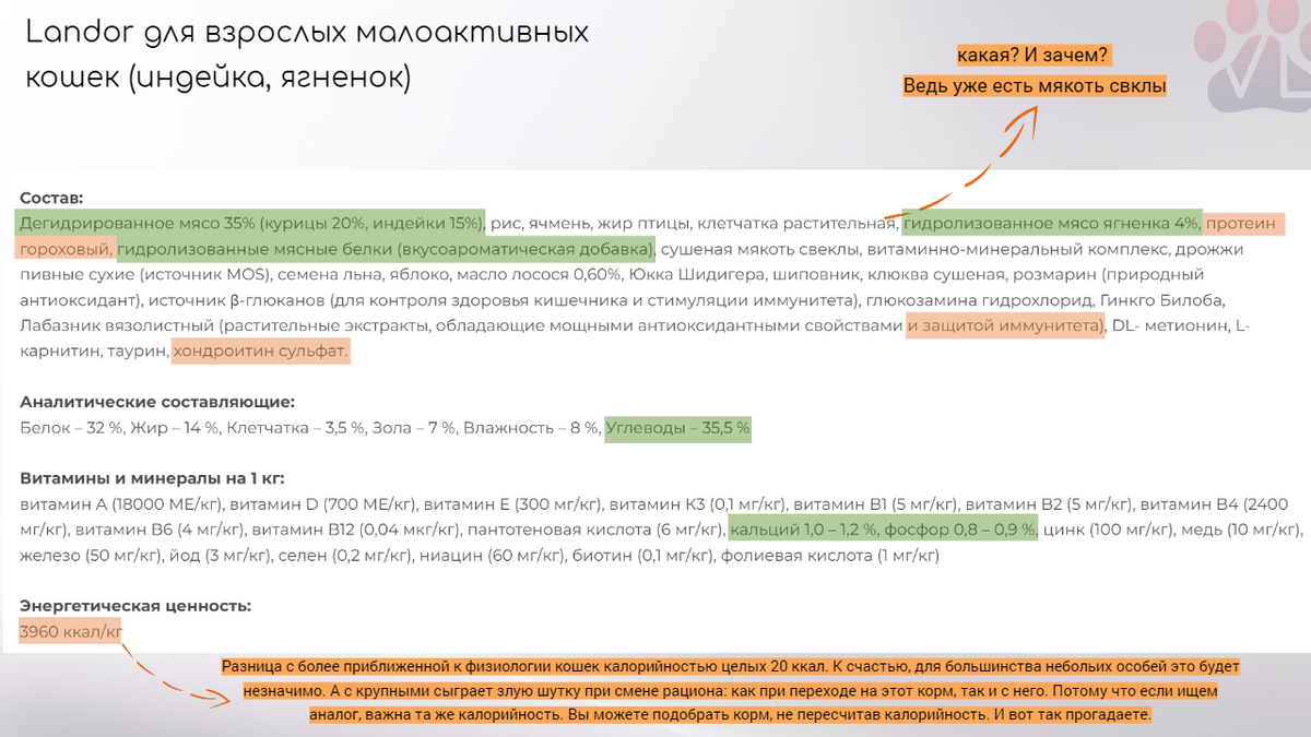 На самом деле тут 376 ккал на 100 г корма