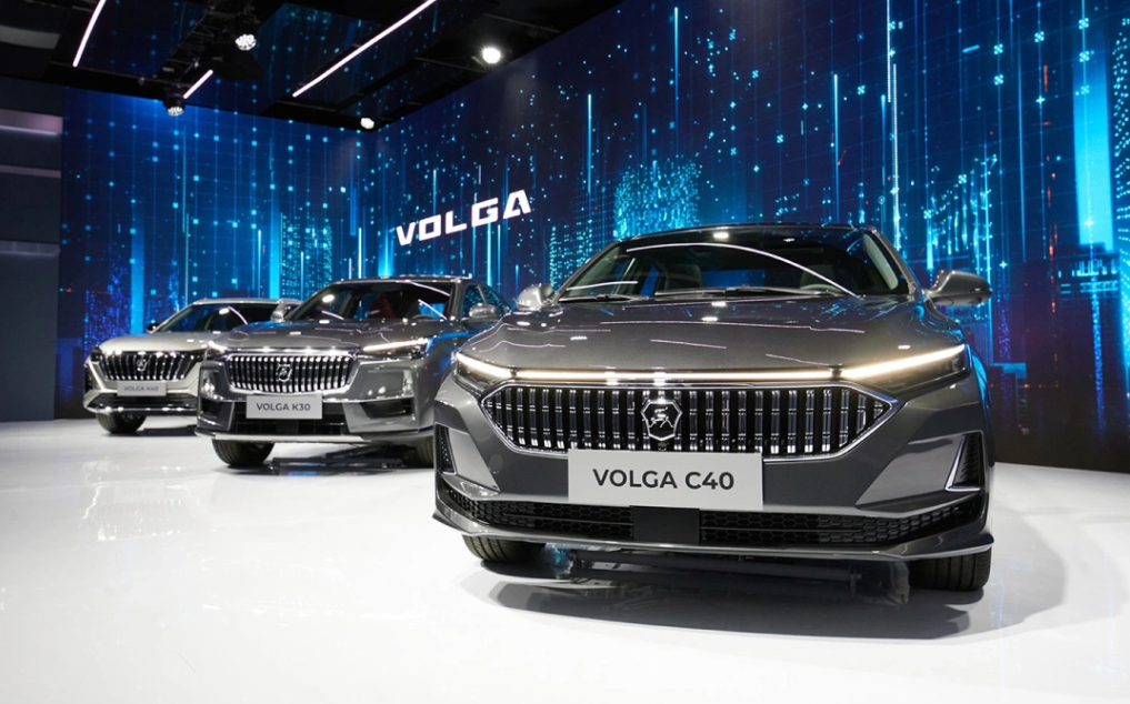 Автомобили Volga K40, Volga K30 и Volga C40 (слева направо) (Фото: Пресс-служба бренда Volga)