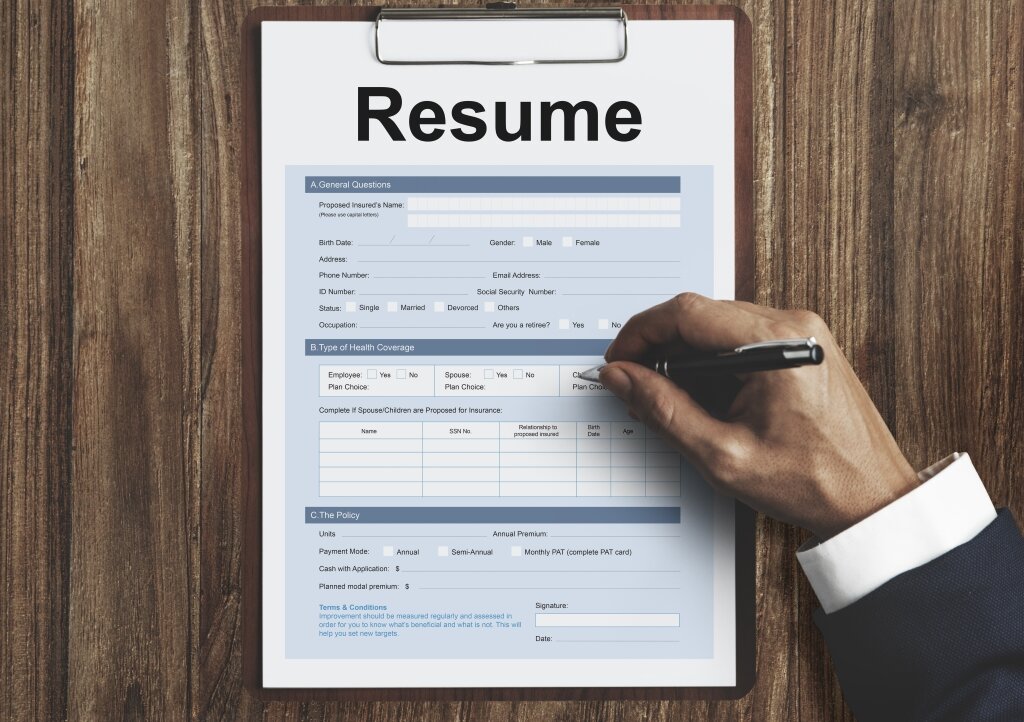 Applying for work. Applying for work