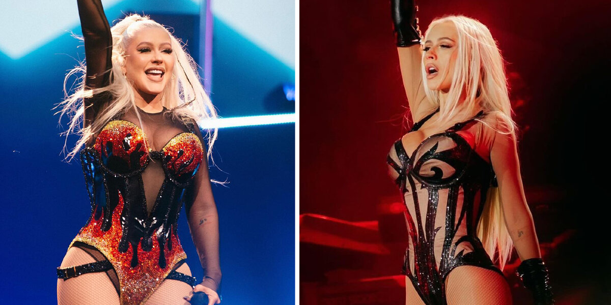 Кристина Агилера до и после похудения. Фото: соцсети