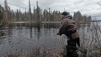 ДОБЫЛ МЯСО НО ЕГО УНОСИТ ТЕЧЕНИЕМ РЕКИ. ТРУДНАЯ ОХОТА НА СЕВЕРЕ. ОХОТА НА УТКУ