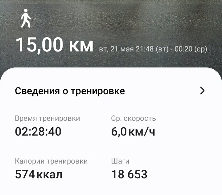 Скрин из приложения Samsung Health 