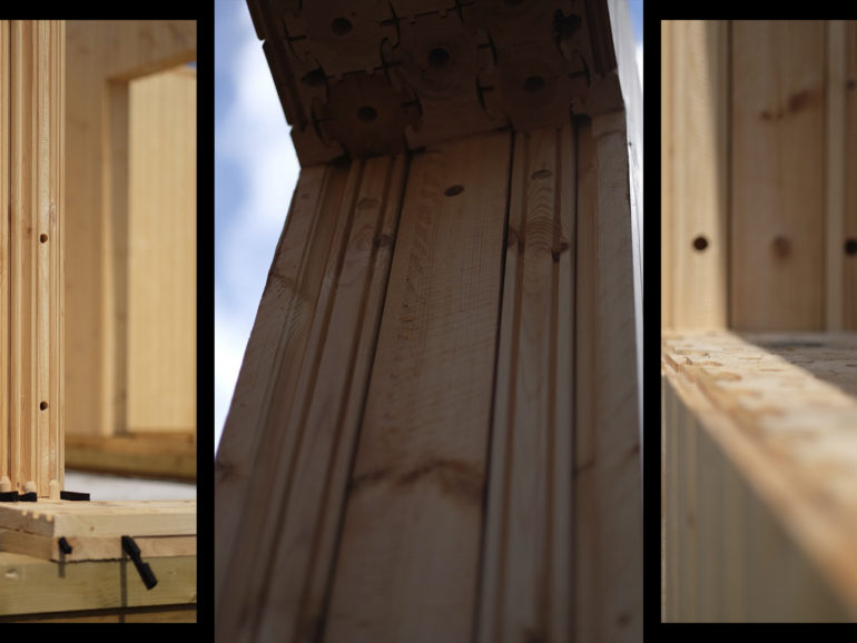 Стеновые элементы из вертикального бруса по технологии NATURI