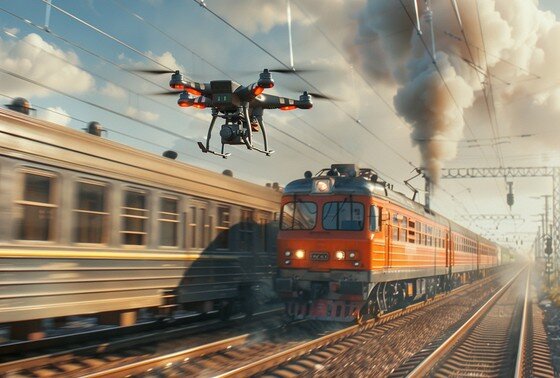    Атака пассажирского поезда в представлении ИИ