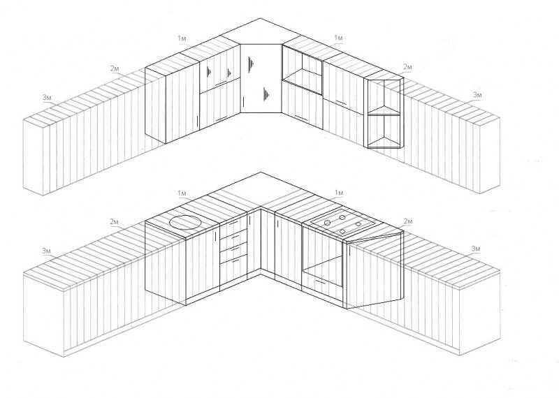 Г-образная кухня: планировка и размещение углового гарнитура