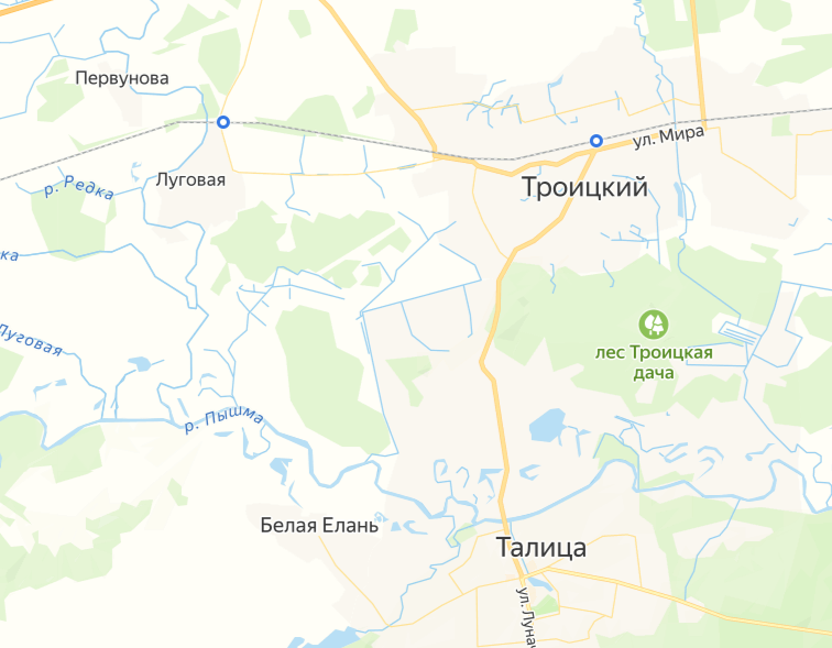 Талица - Троицкий - Луговая. Яндекс.Карты