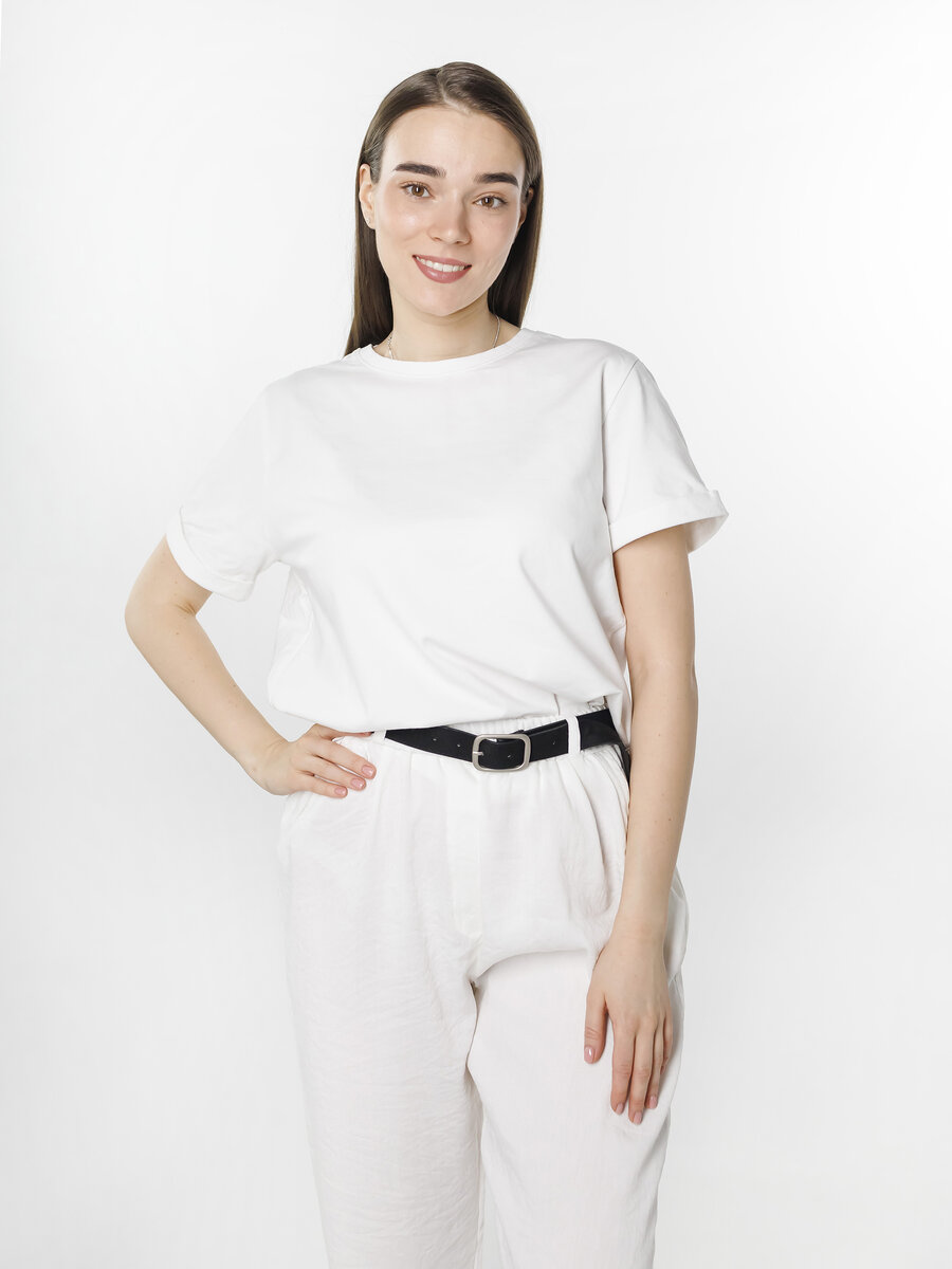 Лёгкие брюки - бананы белые