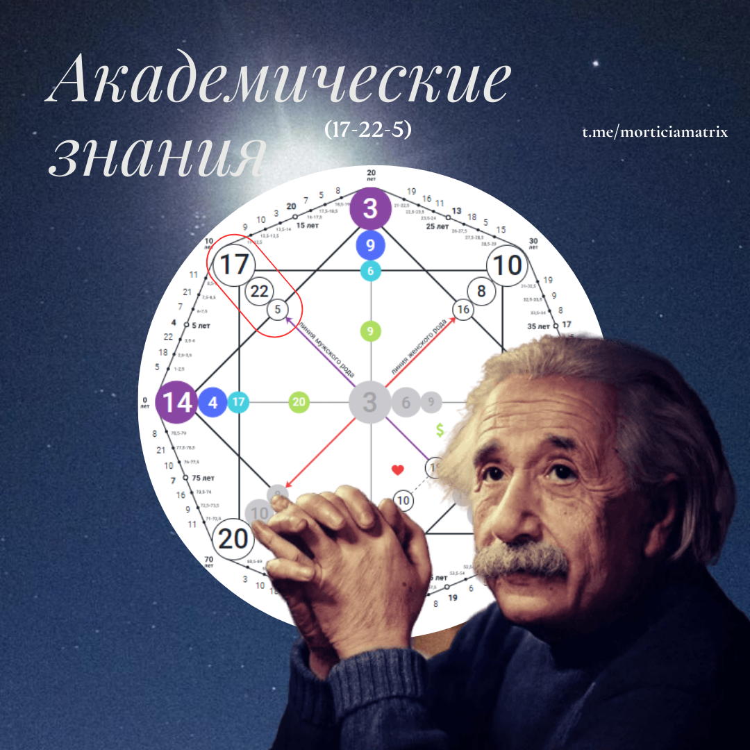 Программа Академические знания (17-22-5) в Матрице Судьбы Альберта Эйнштейна