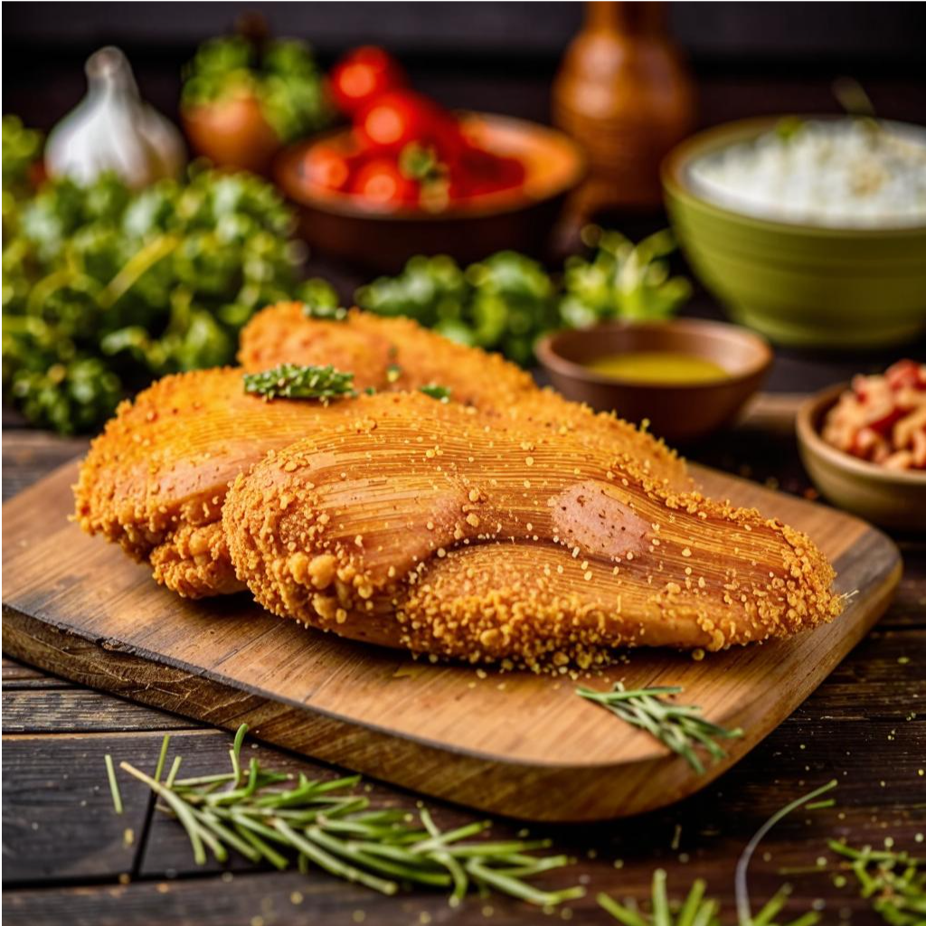 Куриное филе в панировке и соусе