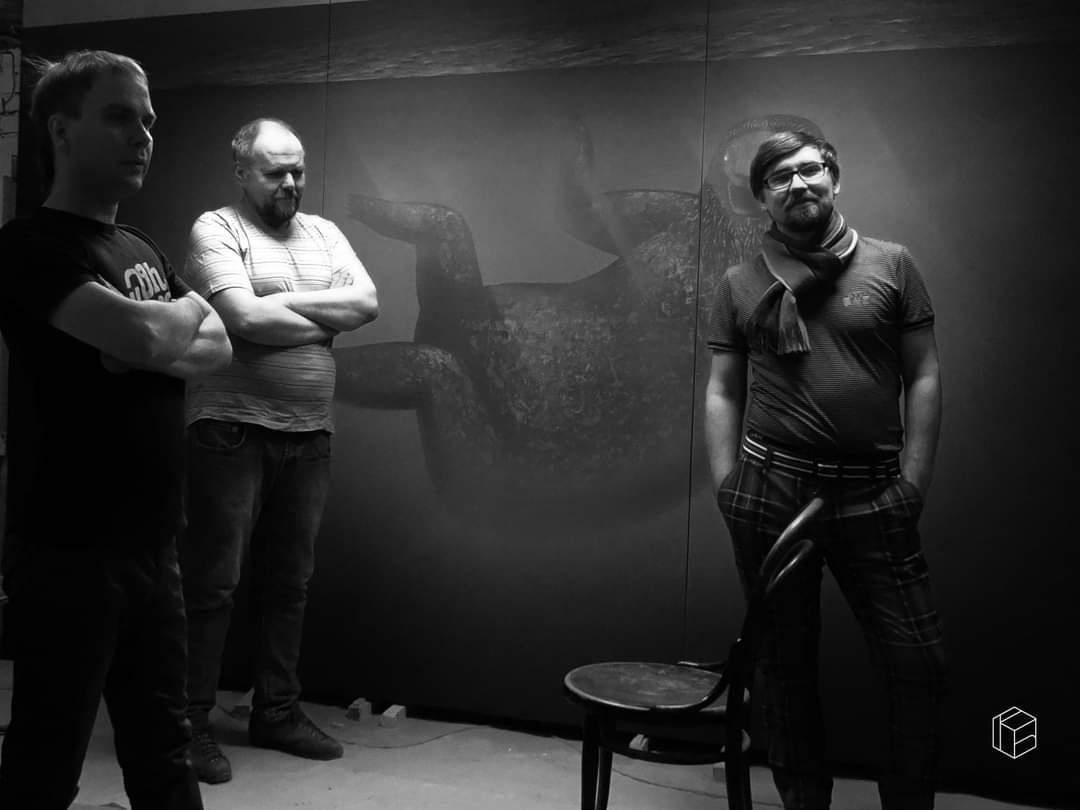 Арт-группа "Куб". Слева направо: Юрий Смирнов, Юрий Шикин, Егор Субботин.