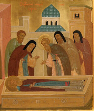 Икона обретения мощей прп. Сергия. Фото из открытых источников.