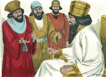 Царь Навуходоносор требует у мудрецов, чтобы они рассказали и объяснили ему его сон