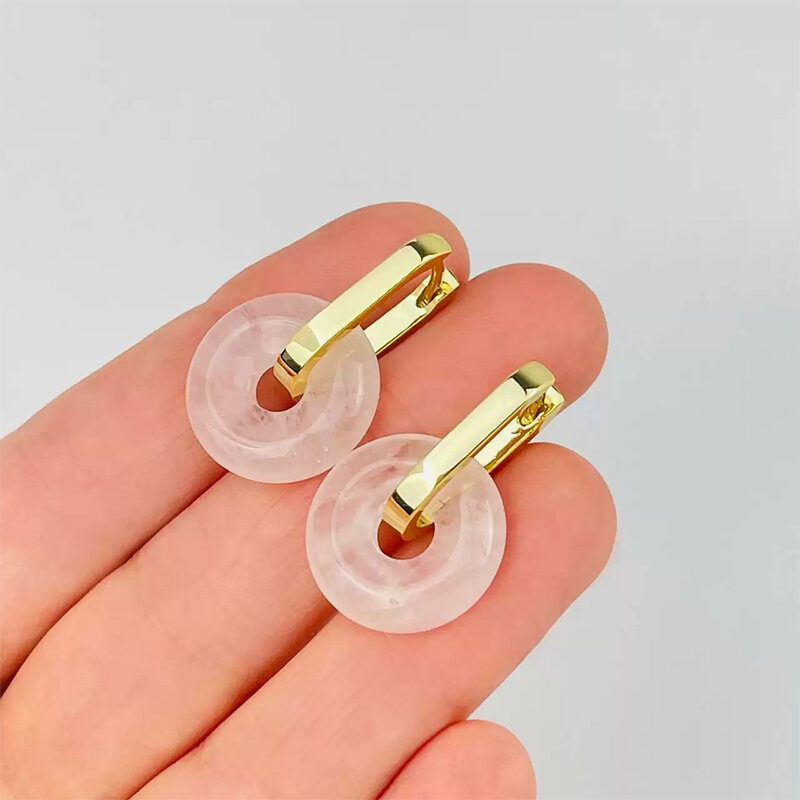 Серьги-конго из розового кварца Samotsvet.ru