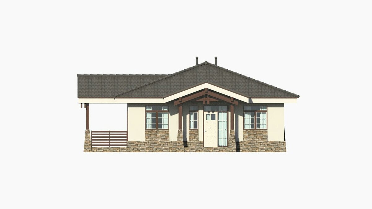 Фасад 1 одноэтажного дома «Бавария-93»