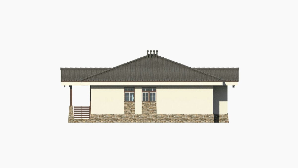 Фасад 2 одноэтажного дома «Бавария-93»