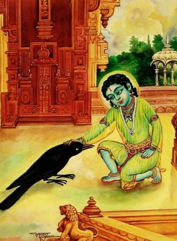 Каждую Трета-югу Какабхушунди отправлялся в Айодхью и оставался в городе пять лет, в виде вороны наблюдая за ребенком Рамой. Изображение: Quora